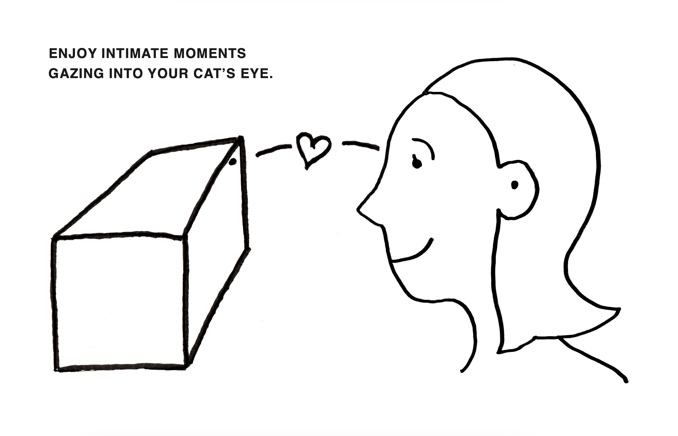 Cat gazing illustration